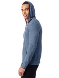 Alternative    Antique Blue Striped Eco-jersey Zip Hoodie