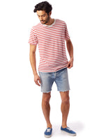 Alternative  Red Riviera Striped Eco-jersey Crew T