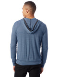 Alternative    Antique Blue Striped Eco-jersey Zip Hoodie