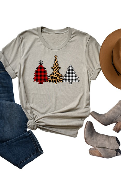 Leopard Christmas Tree Graphic Tee