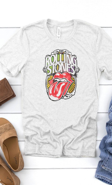 Rolling Stones Distressed Color Graphic Tee