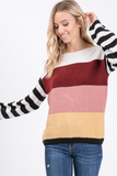 Andie Color Block Striped Sweater