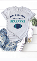 Girl Who Loves Her Seahawks Graphic Tee