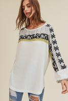 Parker Embroidered Waffle Knit Top