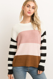 Delaney Color Block Stripe Sweater