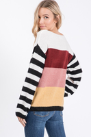 Andie Color Block Striped Sweater