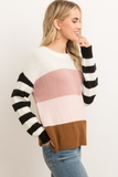 Delaney Color Block Stripe Sweater