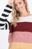 Andie Color Block Striped Sweater