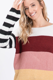 Andie Color Block Striped Sweater