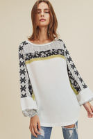 Parker Embroidered Waffle Knit Top