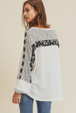 Parker Embroidered Waffle Knit Top