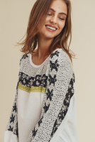 Parker Embroidered Waffle Knit Top