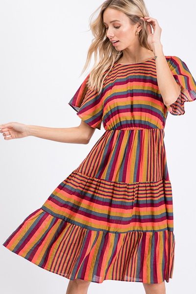 Prudence Stripe Midi Dress