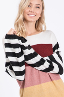 Andie Color Block Striped Sweater