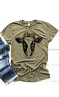 Cow with Leopard Print Bandana Graphic Tee