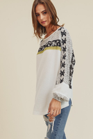 Parker Embroidered Waffle Knit Top