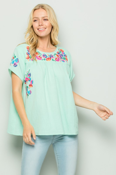 Emberly Embroidered Top