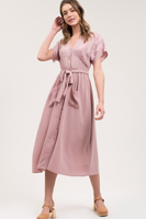 Rose Emroidered Midi Dress