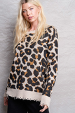 Wild and Free Distressed Leopard Sweater