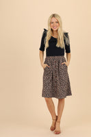 Lauren Leopard Button Skirt